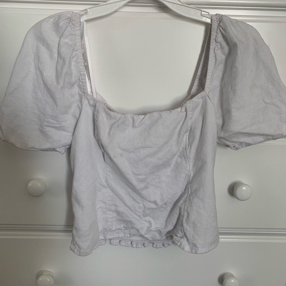Abercrombie Puff Sleeve Crop Top